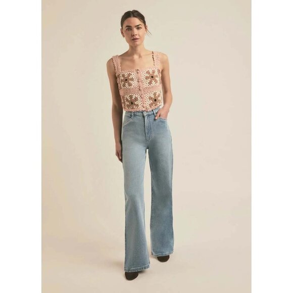 NWT Favorite Daughter The I'm Cute Crop Top in Daisy Crochet - Picture 6 of 9